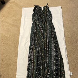 Mimi Chica Black and White Halter Maxi Sundress